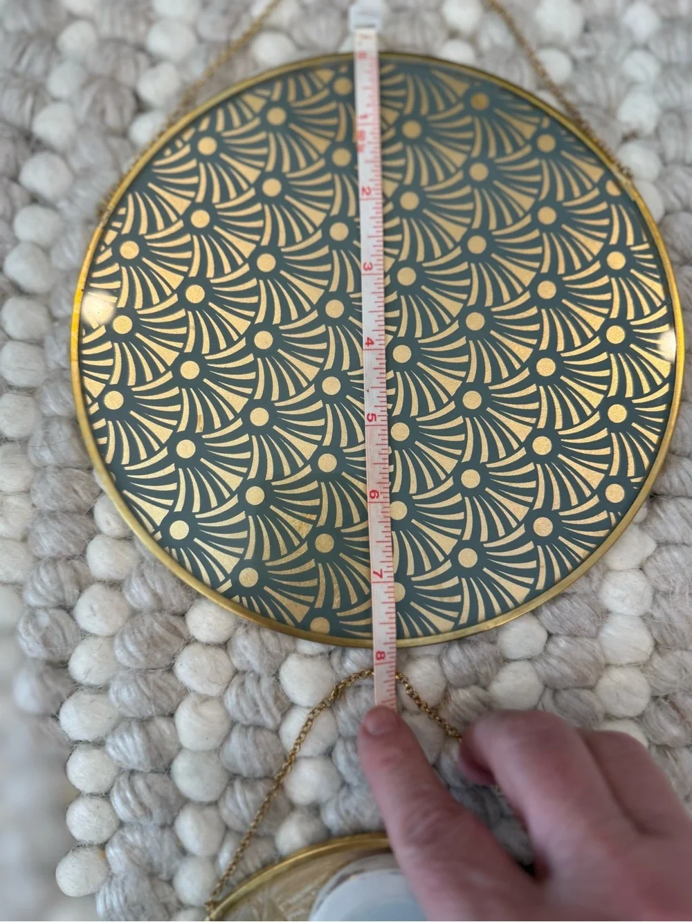 West Elm Metallic Gold Patterned Round Wall Plaques - Set of 2